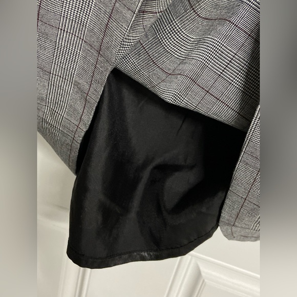 H- HOLIDAY Academia Houndstooth Plaid Velvet Trim Midi Dress - Picture 4 of 8